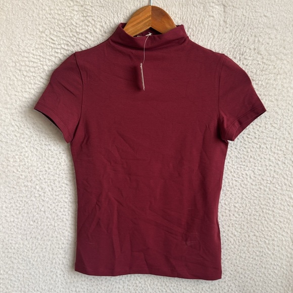 Madewell Short-Sleeve Mockneck Tee Womens XS‎ Red - Picture 2 of 8